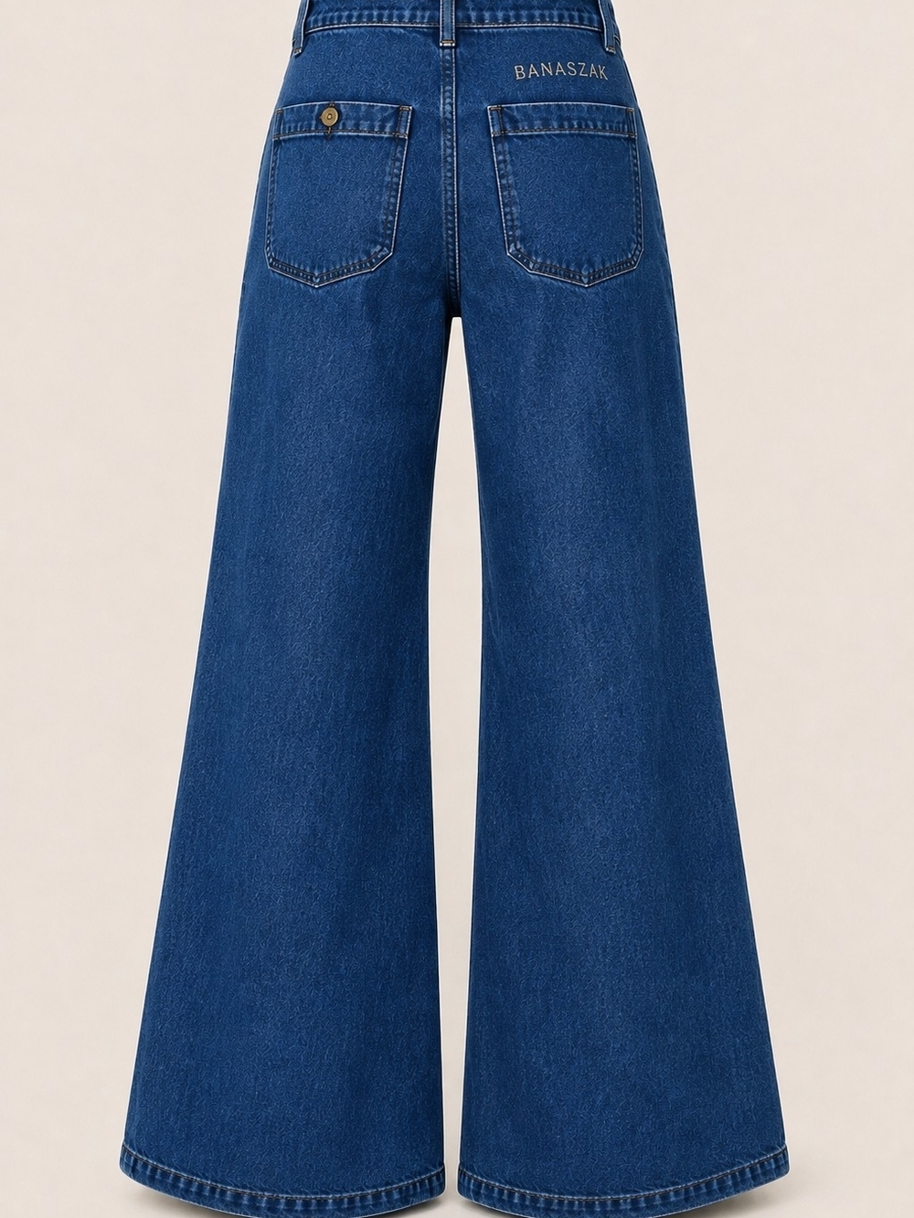 Vintage Seafarer Military Utility Wide Leg Flare Jeans High Rise Navy 30x32 USA - Picture 3 of 15
